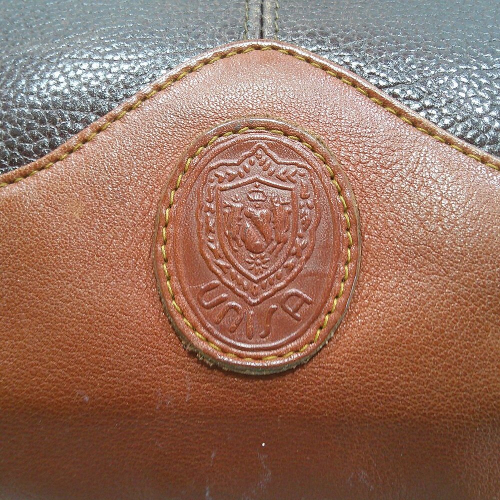 Unisa Rare Leather Vintage Large 16' Half Moon Shoulder Bag Purse Pocketbook - Picture 3 of 11